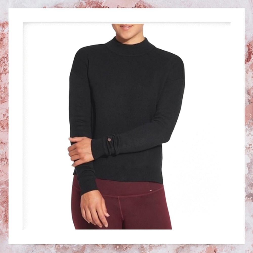 Calia Black Mock Neck Pull Over Sweater Size Med